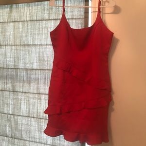 Selfie Leslie red ruffle dress